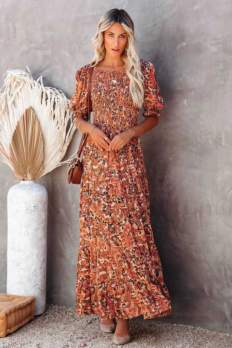 Robe Longue Women'secret Style Tropique - 100% Viscose - À Enfiler - Coupe Fluide Et Légère - Pour L'été